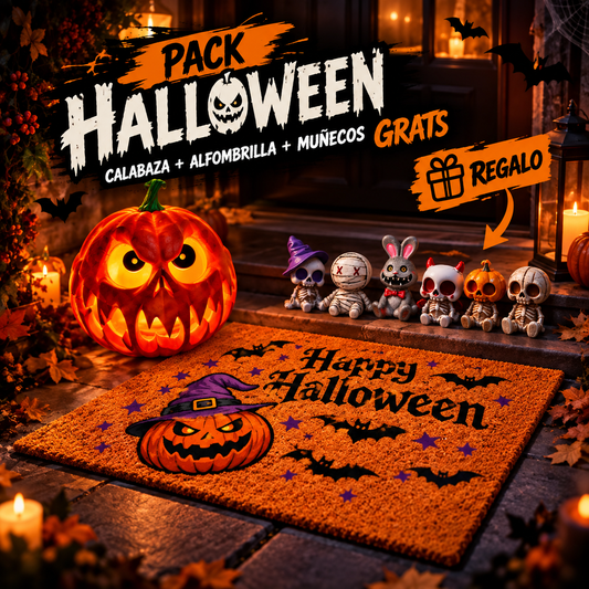 Pack HALLOWEEN - Calabaza Aterradora + Alfombra + 6 muñecos